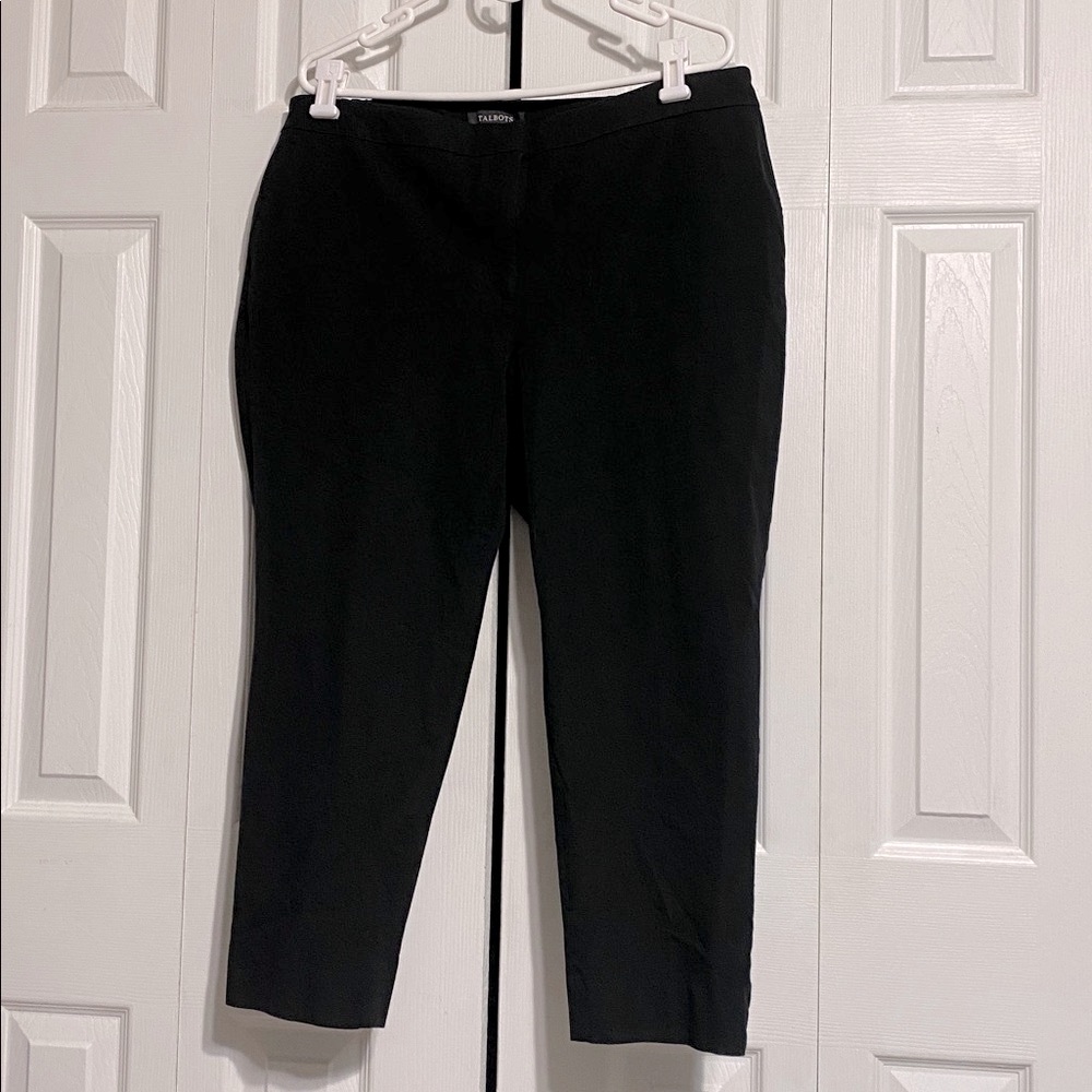 Talbots black cotton blend Hampshire Ankle pants trousers slacks size 18WP